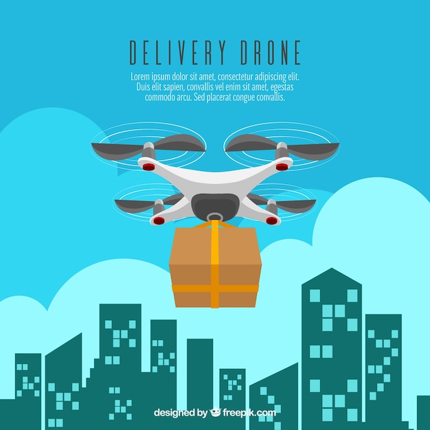 Delivery drone and buildings