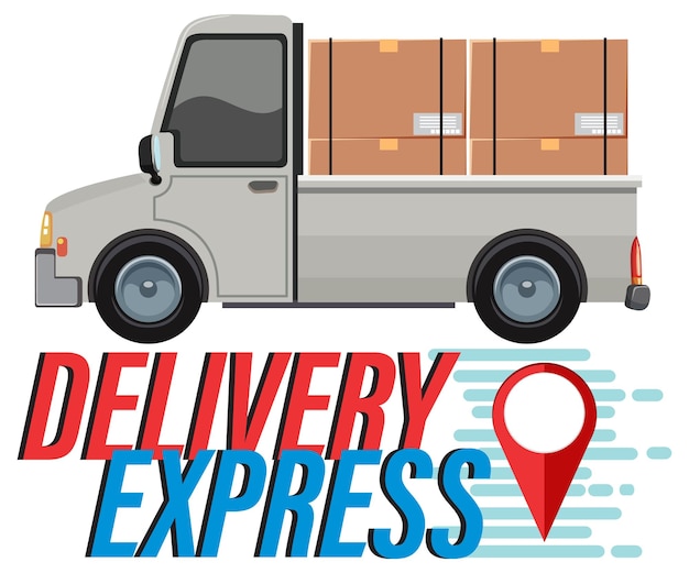 Delivery Express logo with location pin and delivery pickup