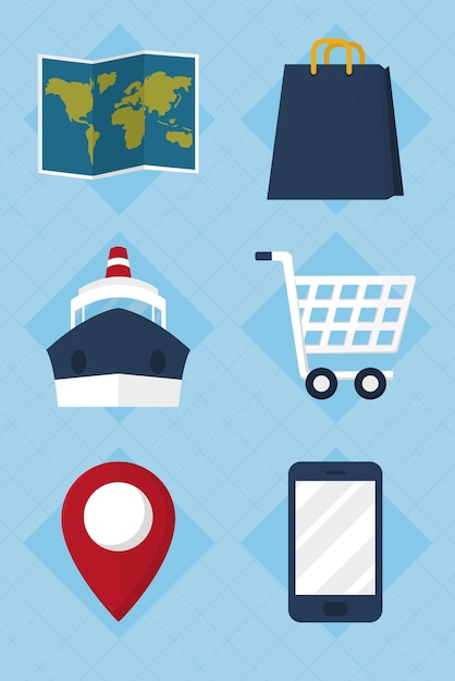 Delivery icon set