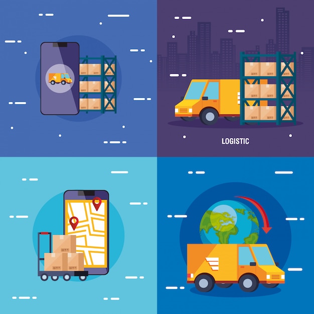 Vector delivery logistic service card set