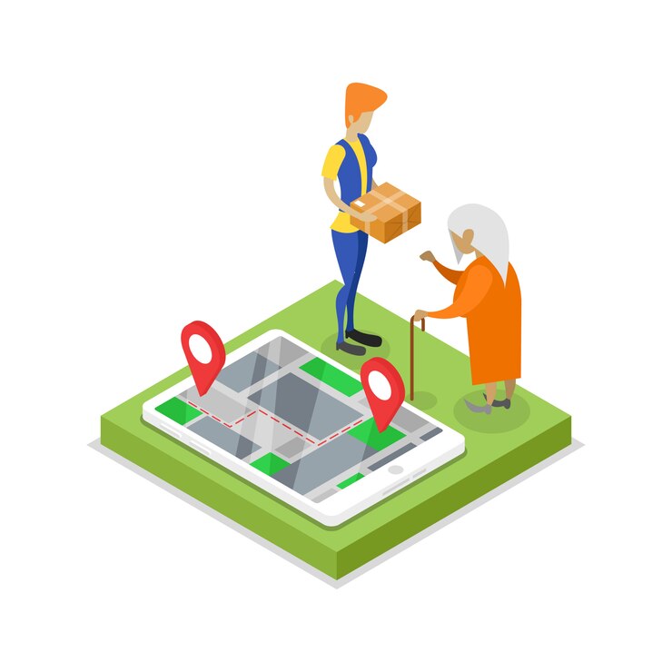 Vector delivery logistics isometric 3d illustration