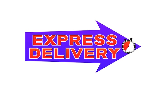 Доставка логотип баннер значок экспресс-доставки для приложений и веб-сайтов быстрая доставка с таймером вектор