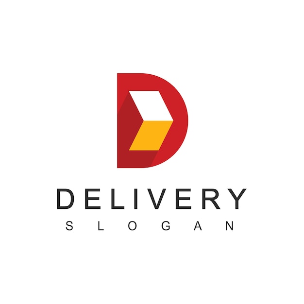 Vector delivery logo designs template illustration of moving arrow element and letter d logo design concept