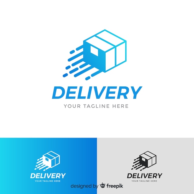 Vector delivery logo template with box