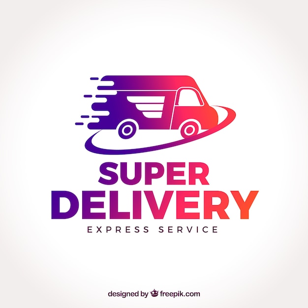 Vector delivery logo template with truck