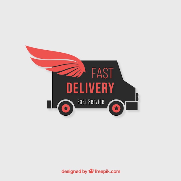 Vector delivery logo template with truck