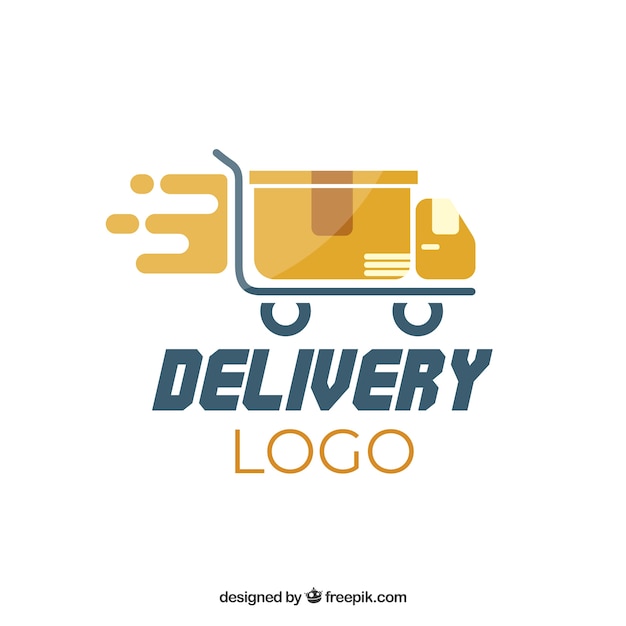 Modello di logo di consegna con camion