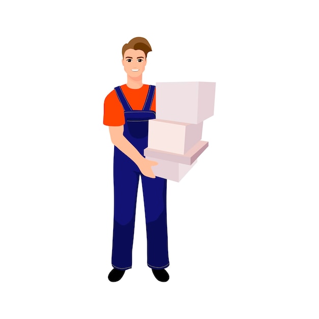 Delivery man cartoon character illustration