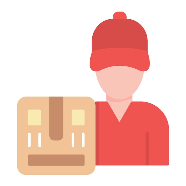 Delivery Man Flat Illustration