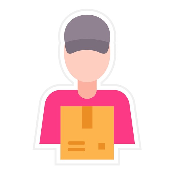 Delivery Man Flat Illustration