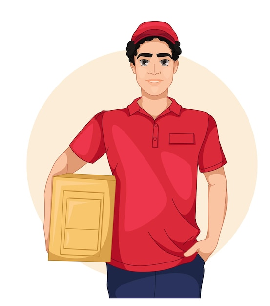 Delivery man holding a parcel