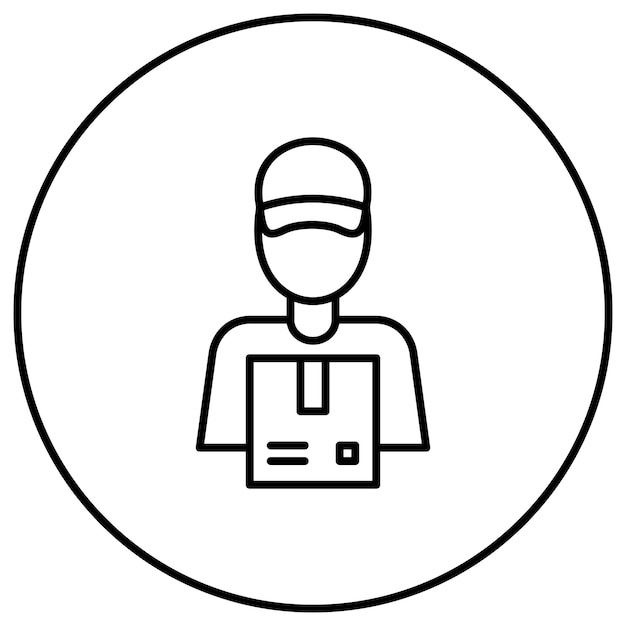 Векторное изображение значка Delivery Man может быть использовано для ECommerce