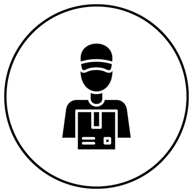 Векторное изображение значка Delivery Man может быть использовано для ECommerce
