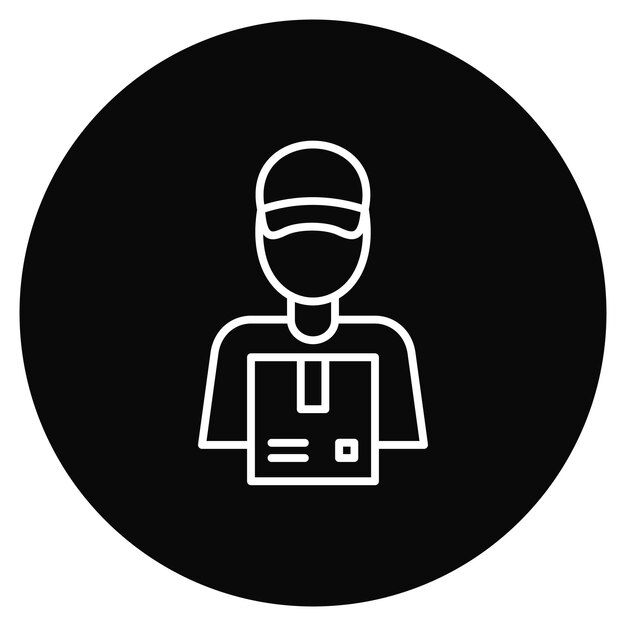Векторное изображение значка Delivery Man может быть использовано для ECommerce