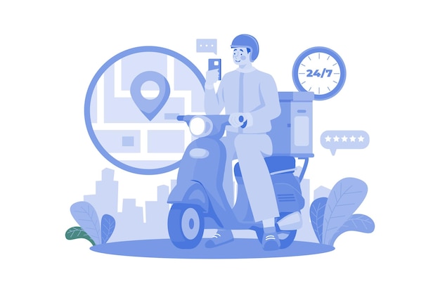Delivery Man On A Motorbike