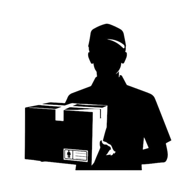 Vector delivery man silhouettes vector illustration