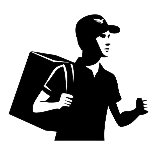 Delivery man silhouettes vector illustration