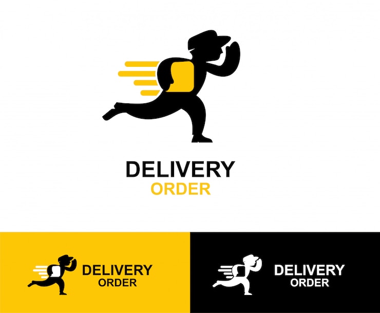 Vector delivery man symbol logo design
