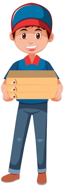 Vector delivery man with package