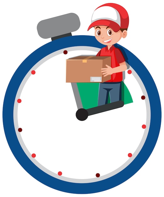 Delivery man with timer watch