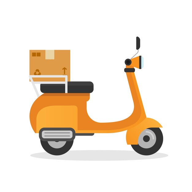 Delivery motorcycle service flat design vector