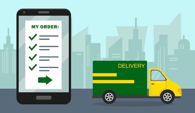 Delivery and online order concept.