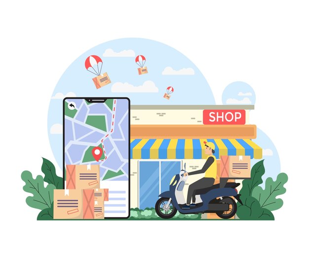 Vector delivery online shop