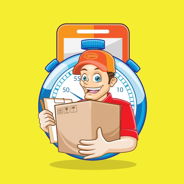 Delivery Order Courier Shopping Online with Stop Watch