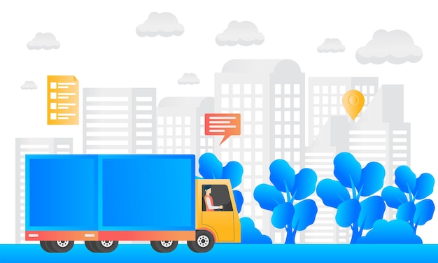 Vector delivery order illustration in modern flat style