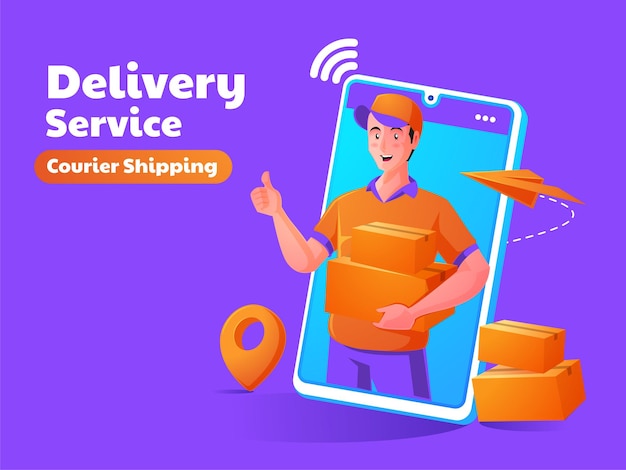 Delivery package service with mobile phone