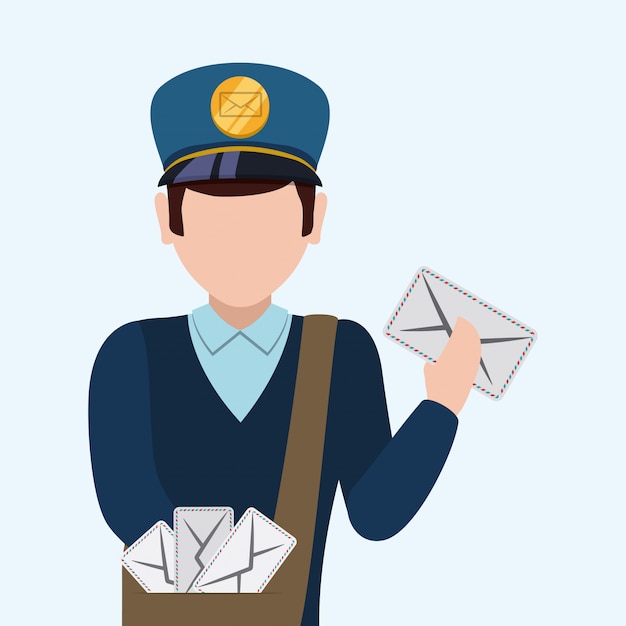 Delivery postman design.