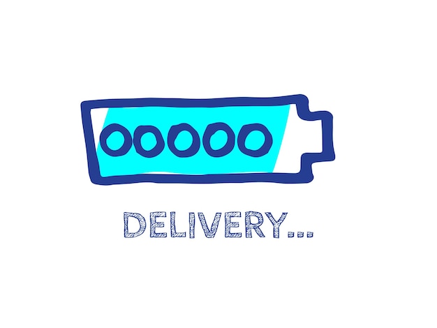 Delivery Progress Bar Status Courier Service Vector Hand Drawn Loader Infographic Element with 90 Complete Indicator Preloder Illustration Website Sketch Bar with Adjustable Fill Part