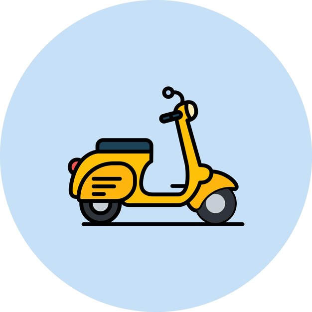 Delivery Scooter Flat Illustration