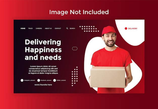 Vector delivery service banner template design