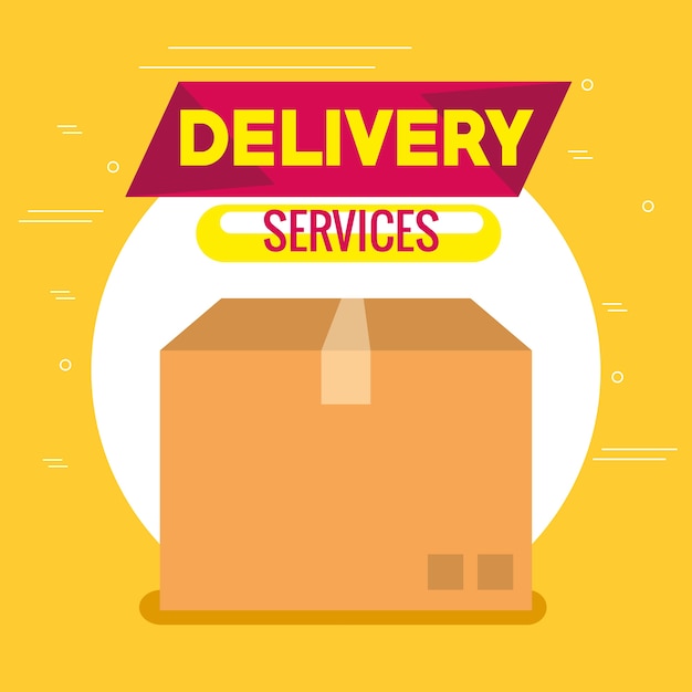 Delivery service box carton vector illustration design