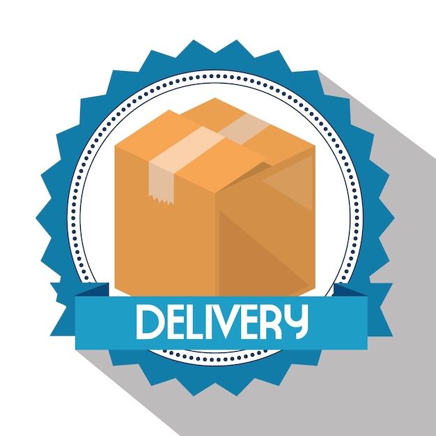 Vector delivery service box carton vector illustration design