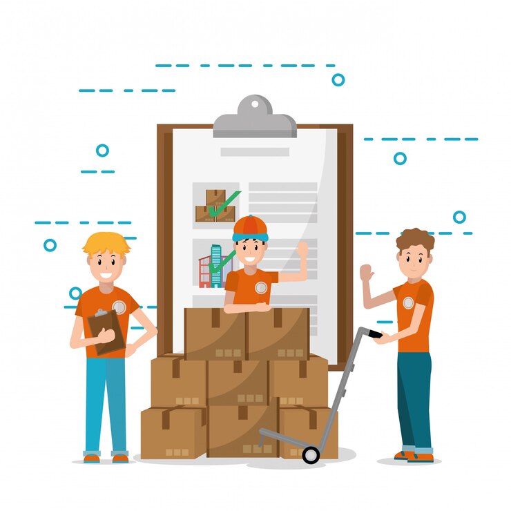 Vector delivery service cartoon