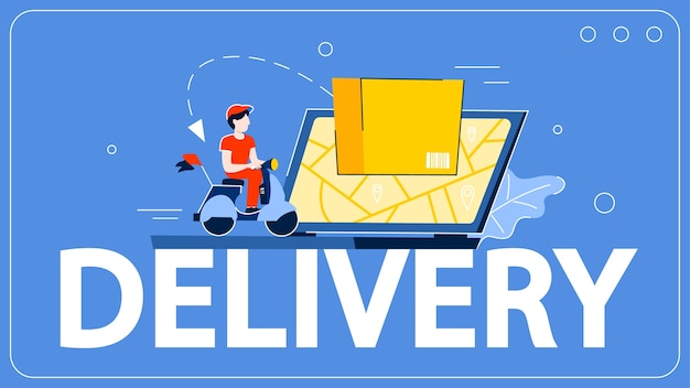 Delivery service concept. logistic and transportation illustration