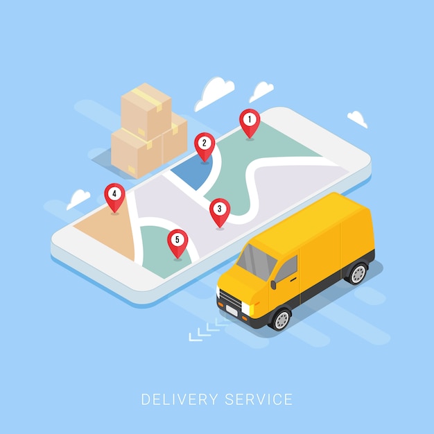 Delivery service concept for mobile app