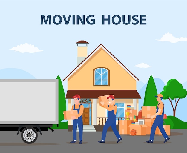 Delivery service concept. moving house.