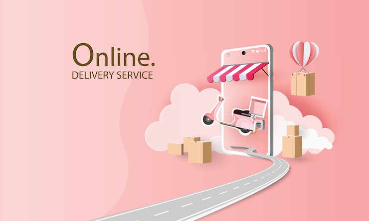 Vector delivery service conceptworld location network app screen online transport