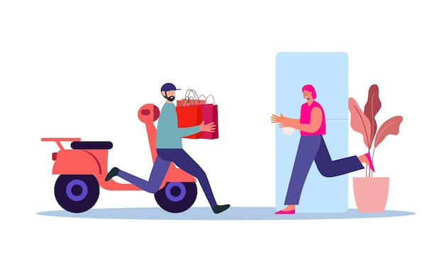 Vector delivery service delivery fast shipping concept illustration