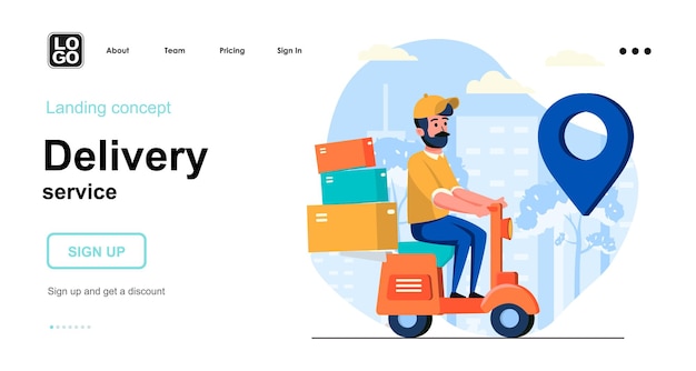 Delivery service flat design concept