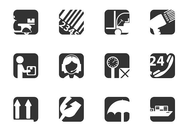 Delivery service icon set