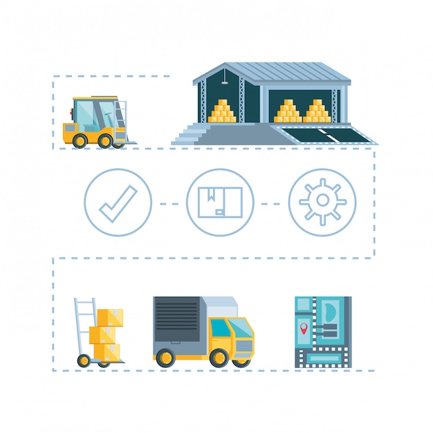 Delivery service infographic icons