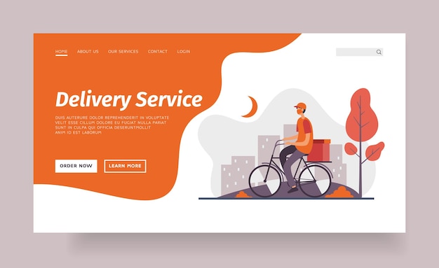 Delivery service landing page template