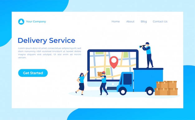 Vector delivery service landing page