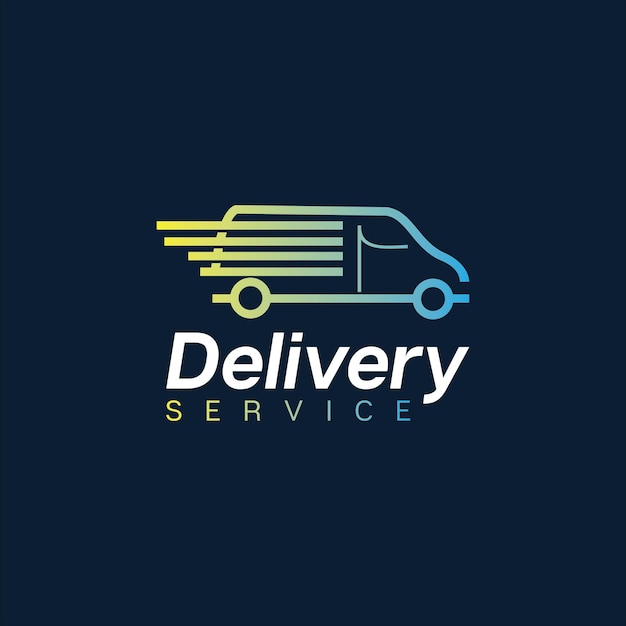 Delivery service logo simple moving van