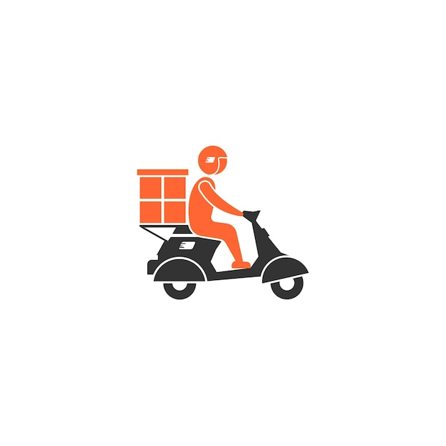 delivery service motorbike icon and delivery service logo