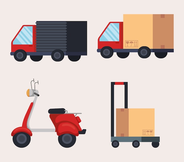 delivery service set icons